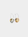 Aros De Pétalos Bicolor Con Perlas
