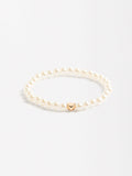 Pulsera De Perlas Con Corazón