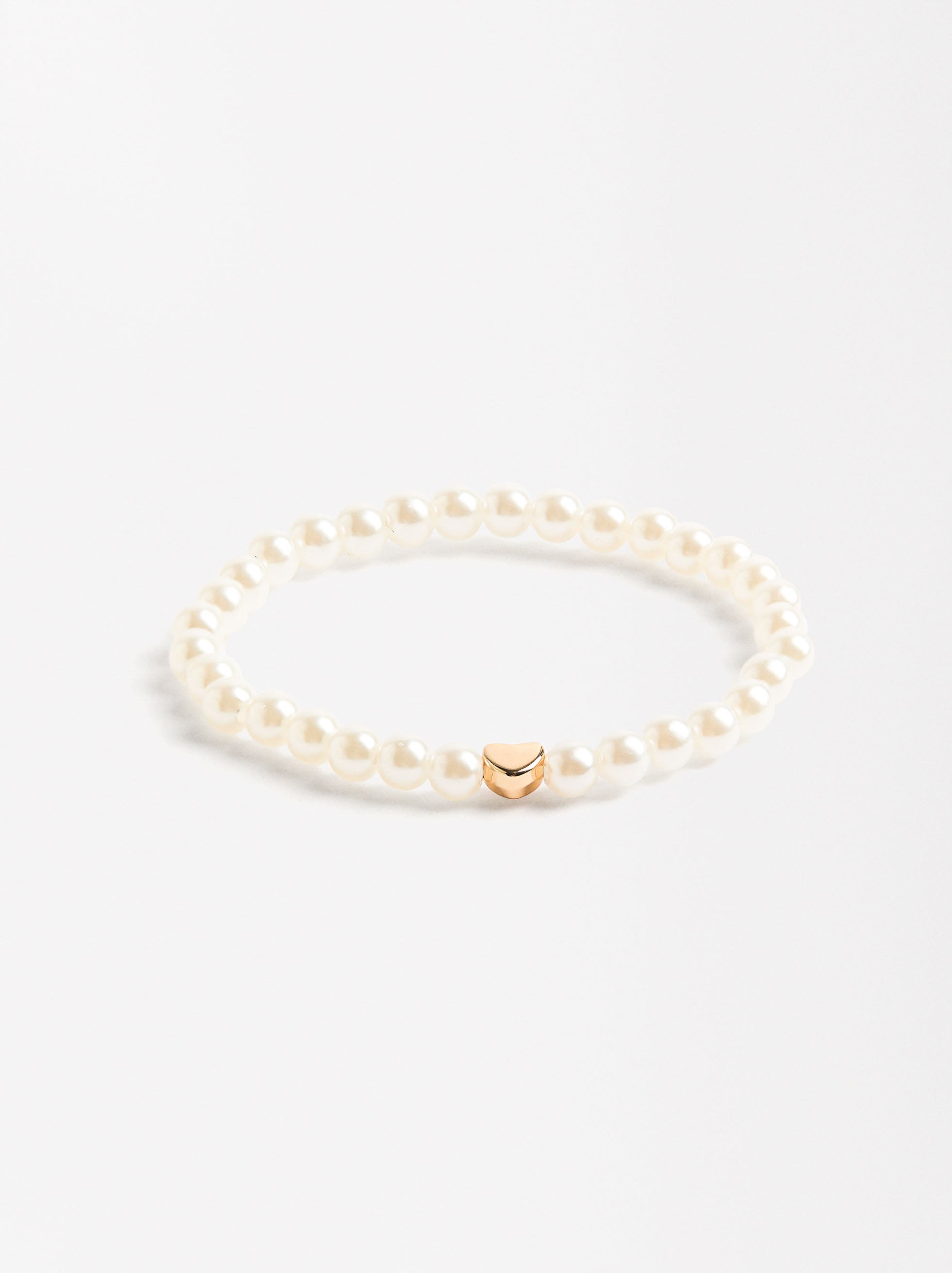 Pulsera De Perlas Con Corazón
