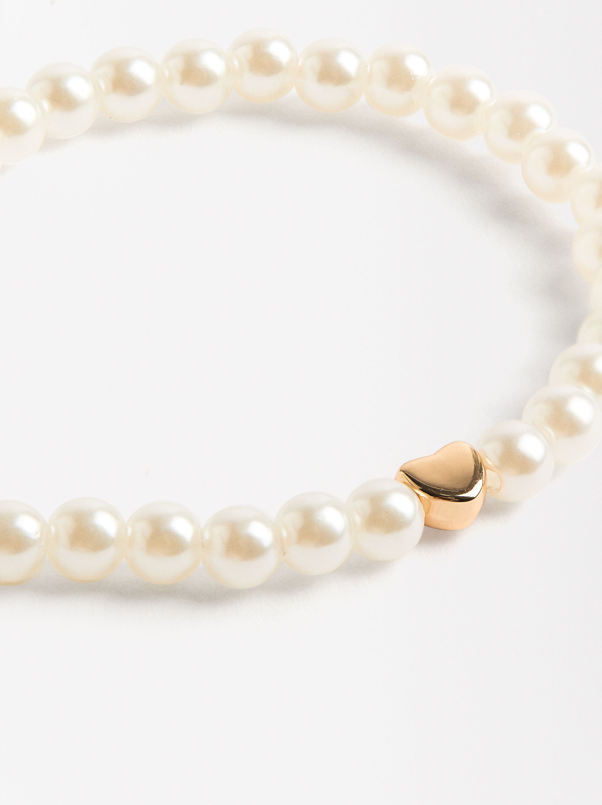 Pulsera De Perlas Con Corazón