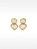 Pendientes Dorados Con Efecto Piedra