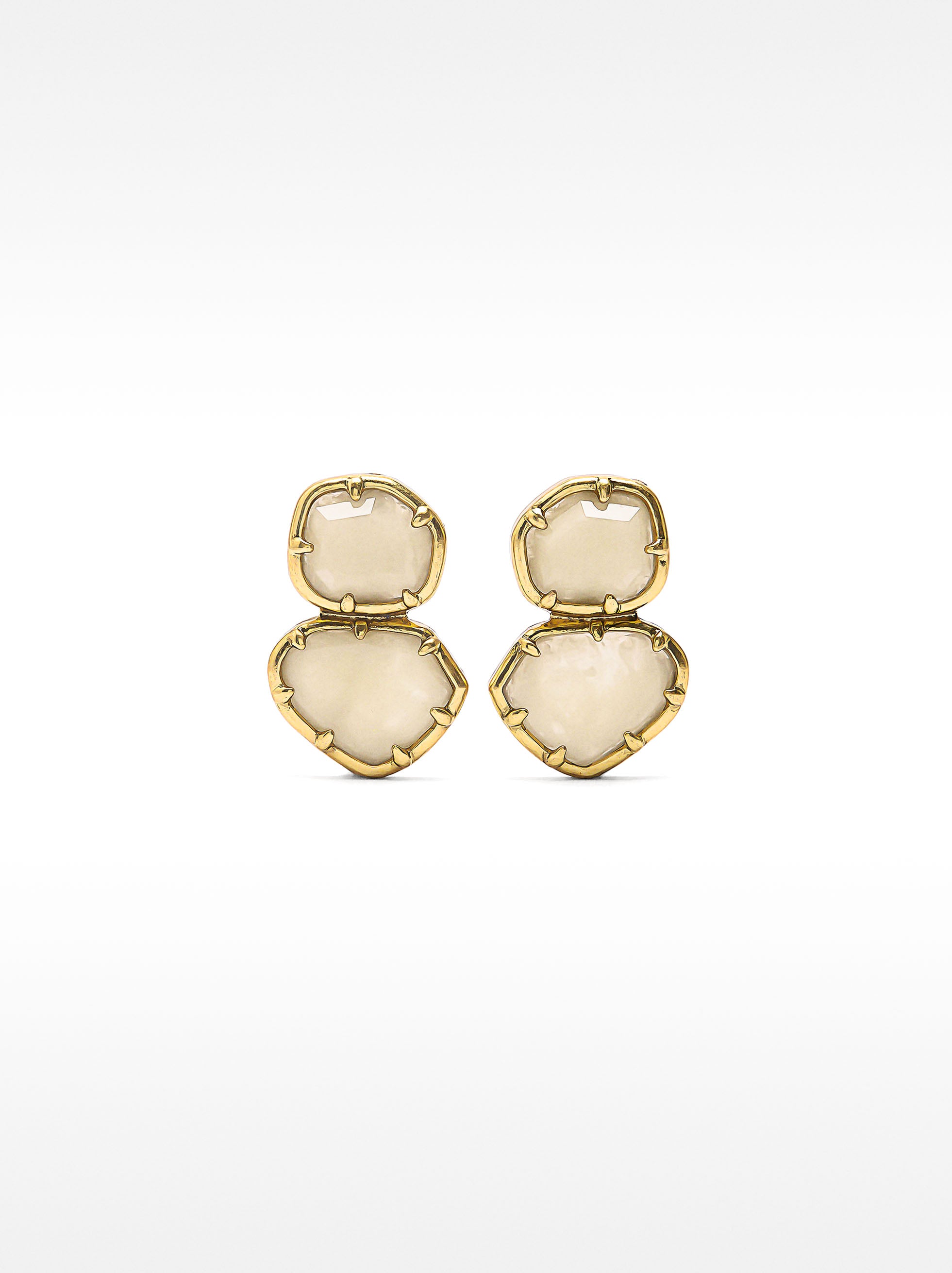 Pendientes Dorados Con Efecto Piedra