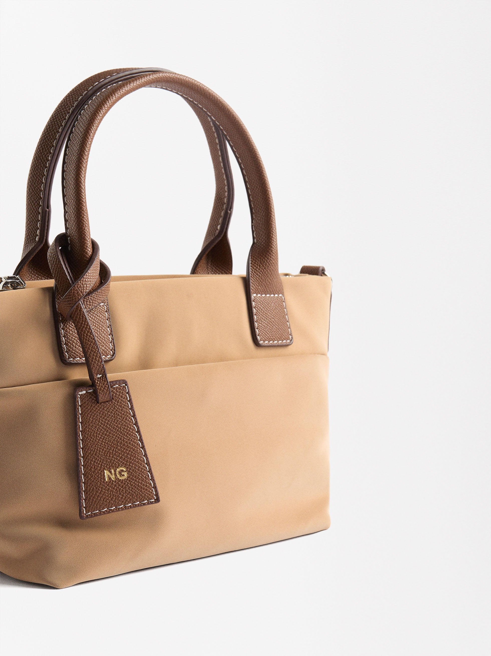 Bolso Tote Con Textura Suave M