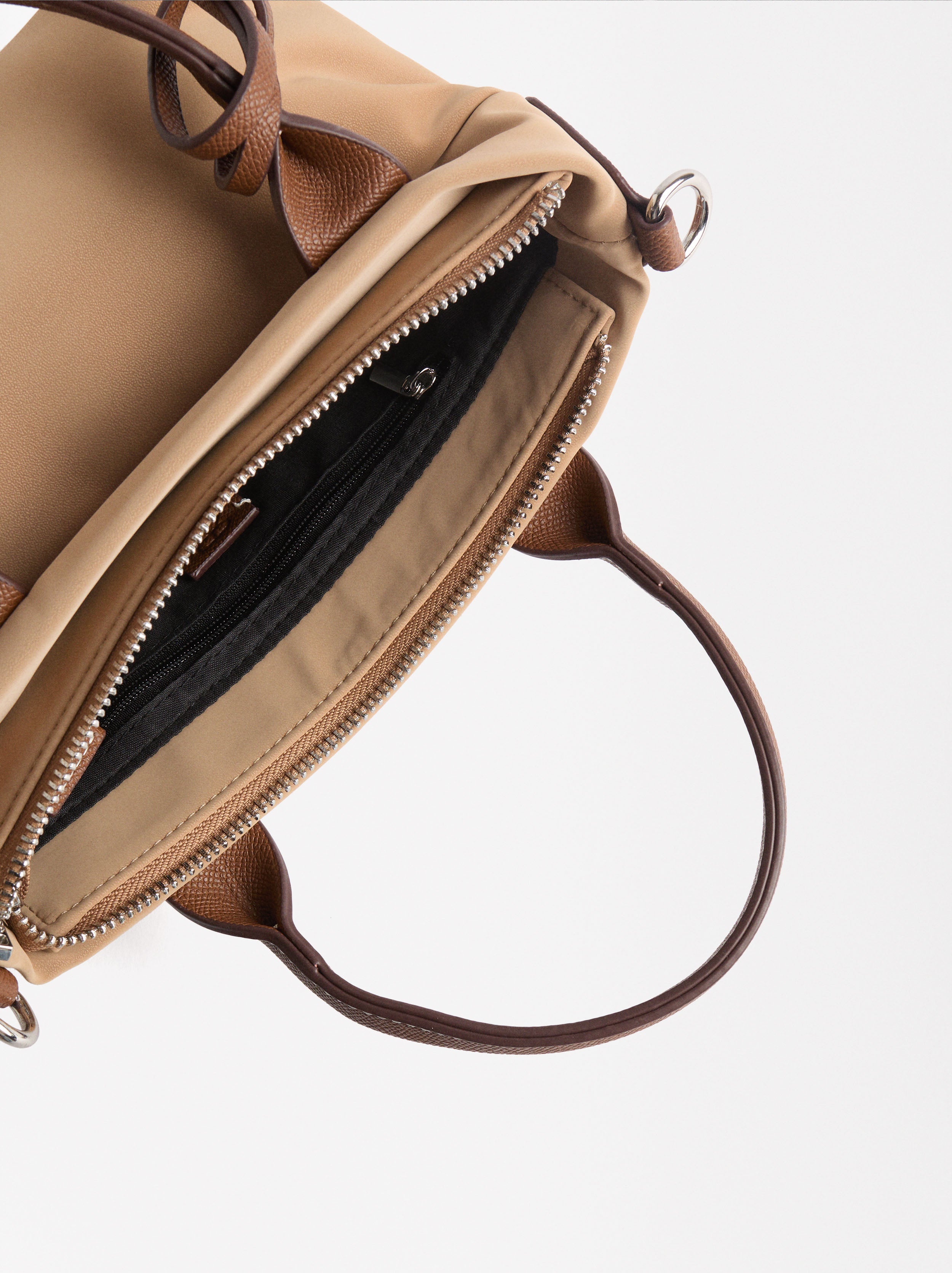 Bolso Tote Con Textura Suave M