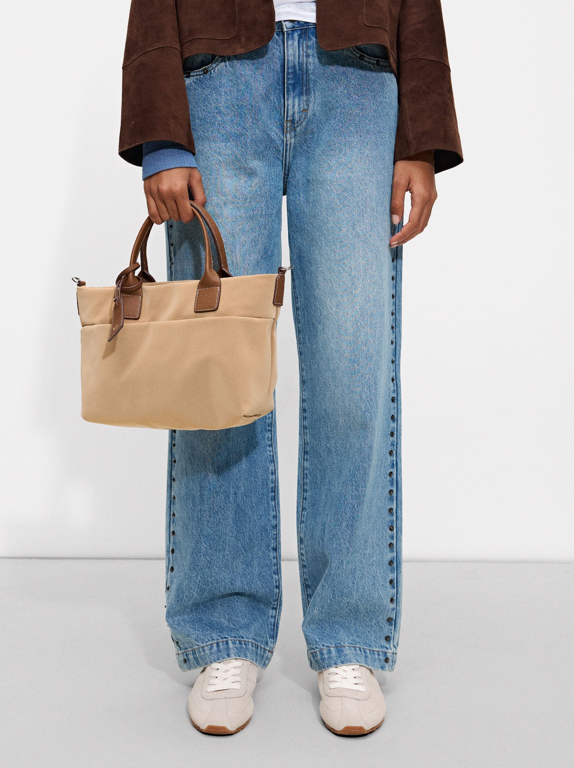 Bolso Tote Con Textura Suave L