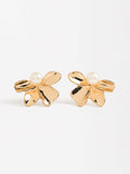 Pendientes De Flores Con Perla