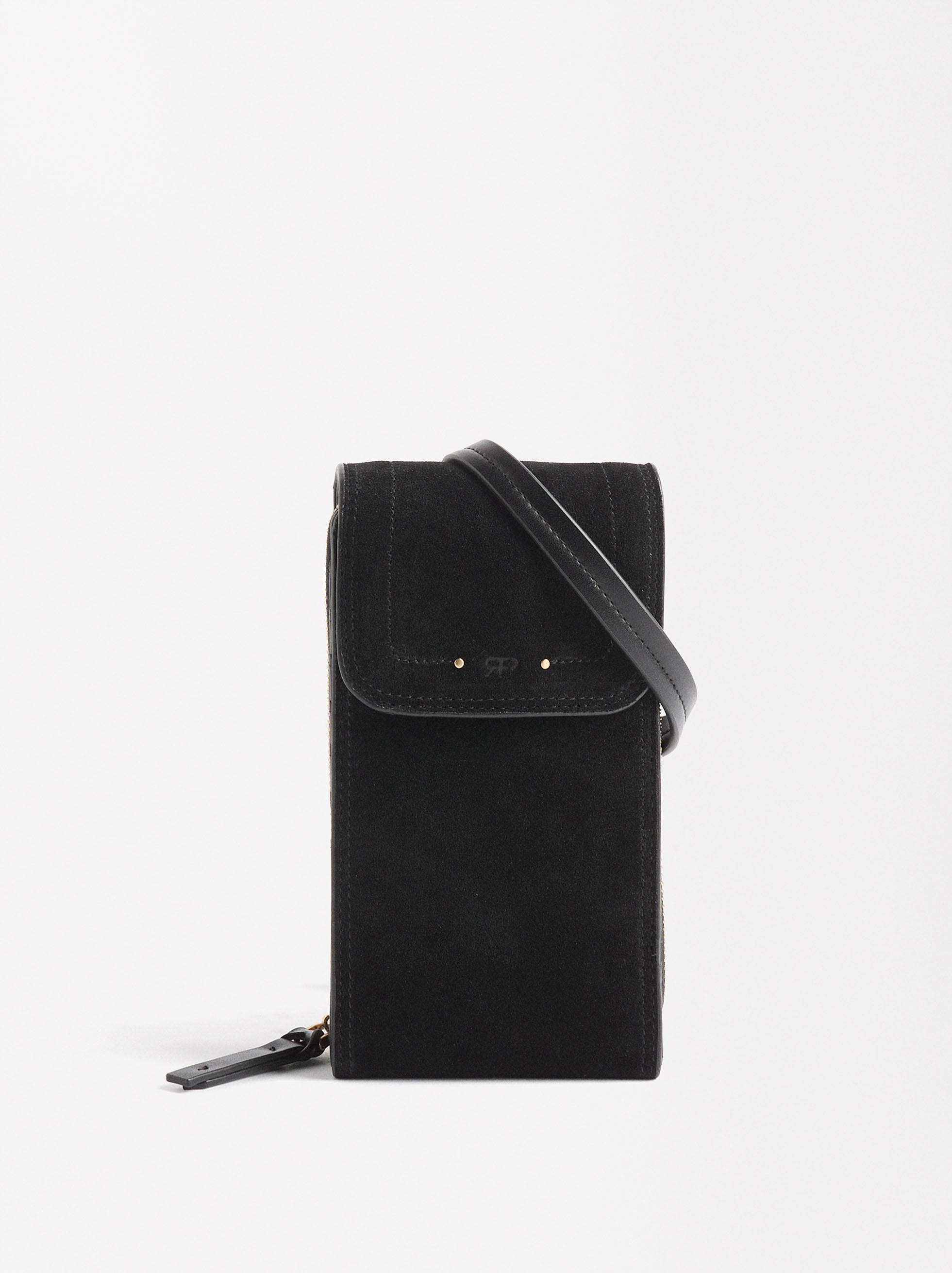 Bolso Para Móvil De Piel Con Cierre De Solapa