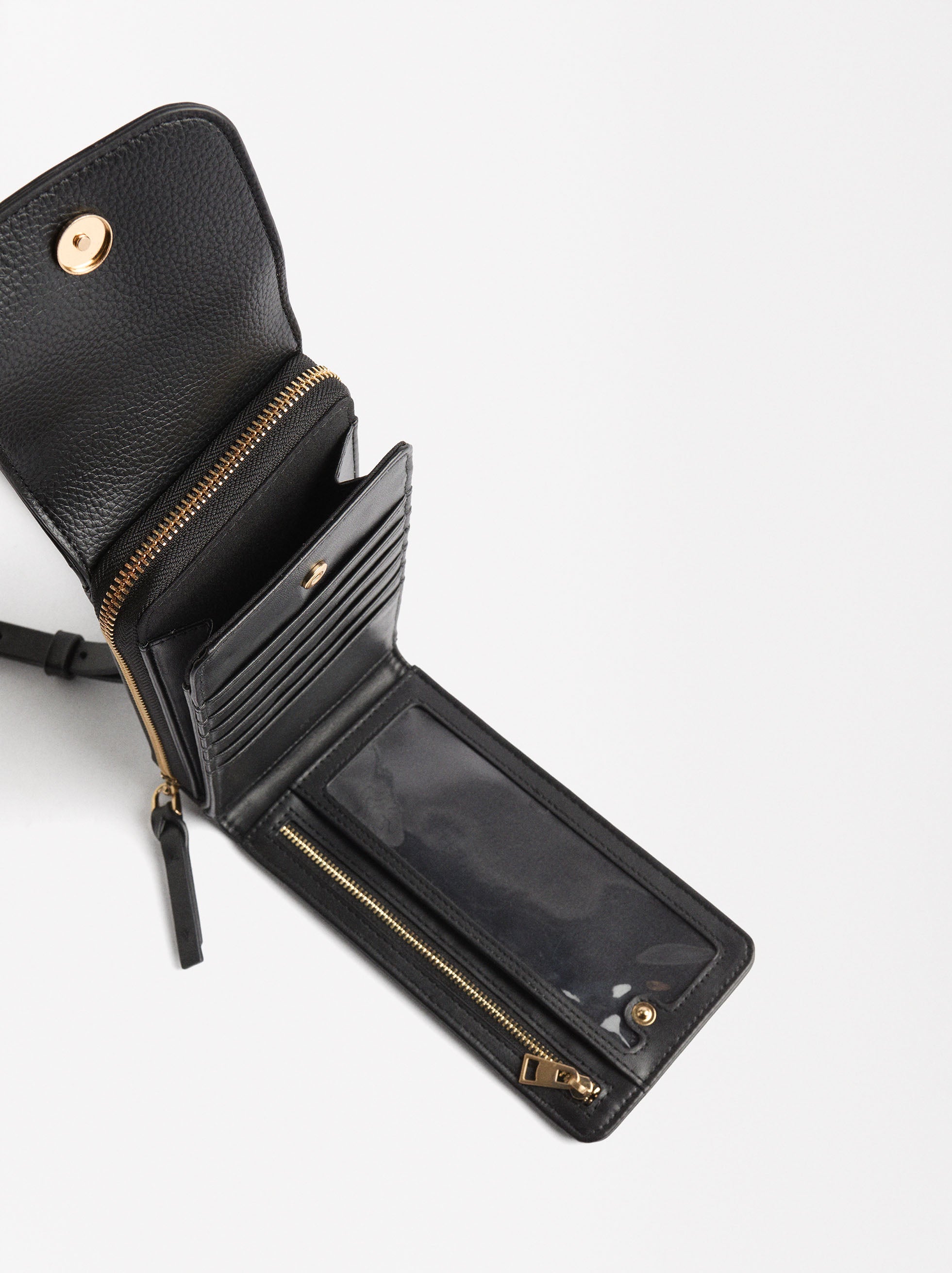 Bolso Para Móvil De Piel Con Cierre De Solapa