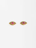 Pendientes Ojos Con Circonitas - Plata De Ley 925