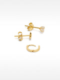 Set De Pendientes Con Circonitas - Plata De Ley 925