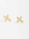Pendientes Cruz Con Circonitas - Plata De Ley 925