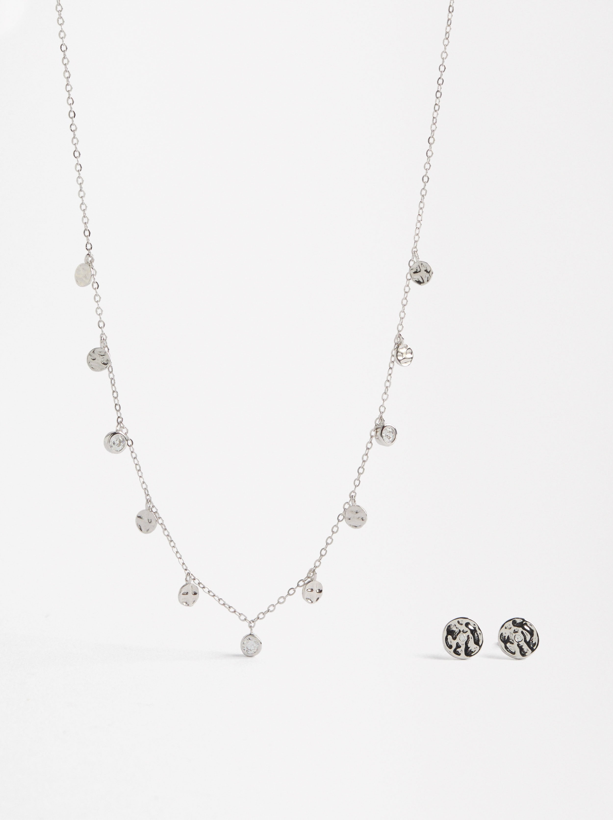 Set De Collar Y Pendientes - Plata De Ley 925