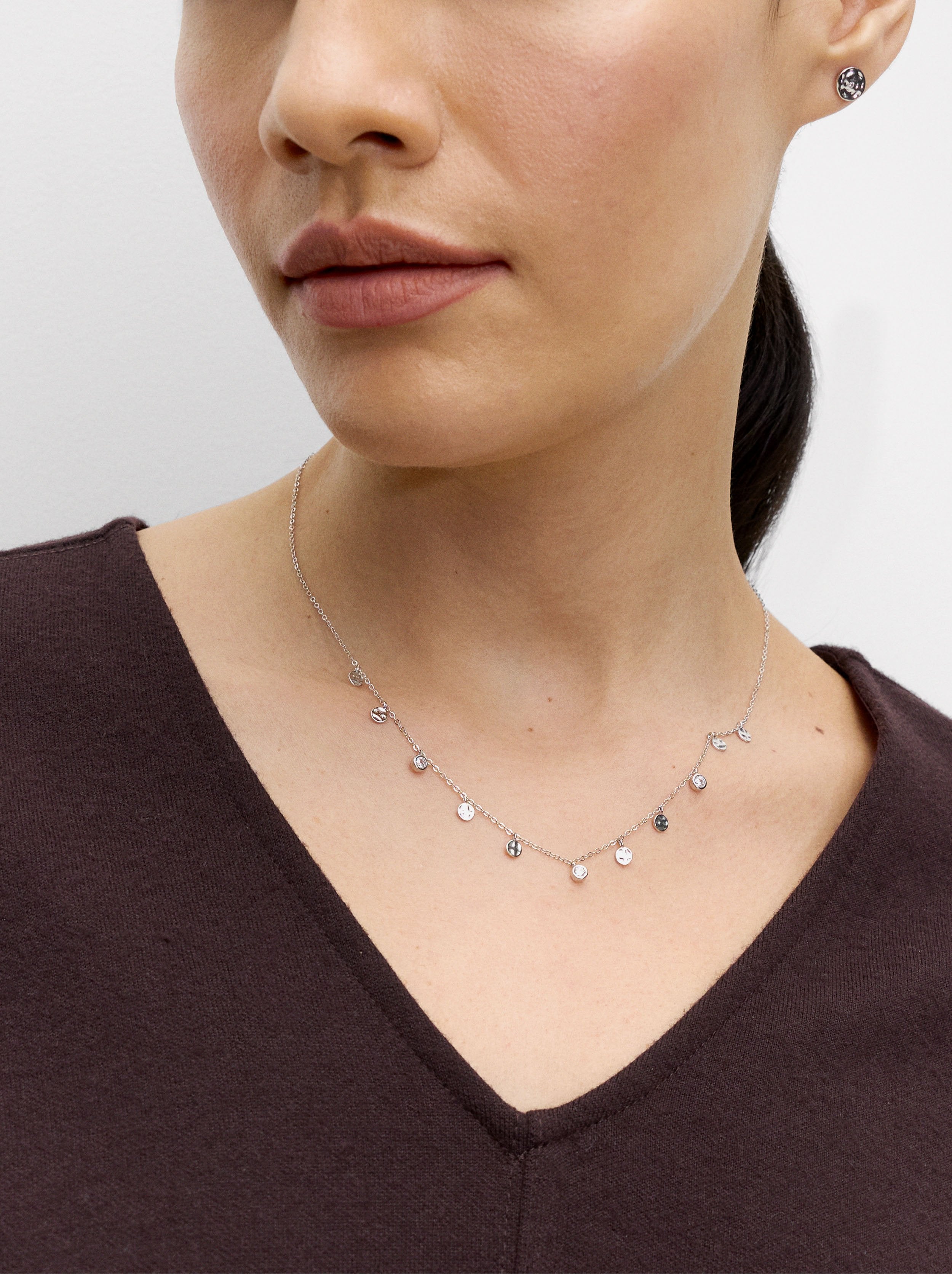 Set De Collar Y Pendientes - Plata De Ley 925