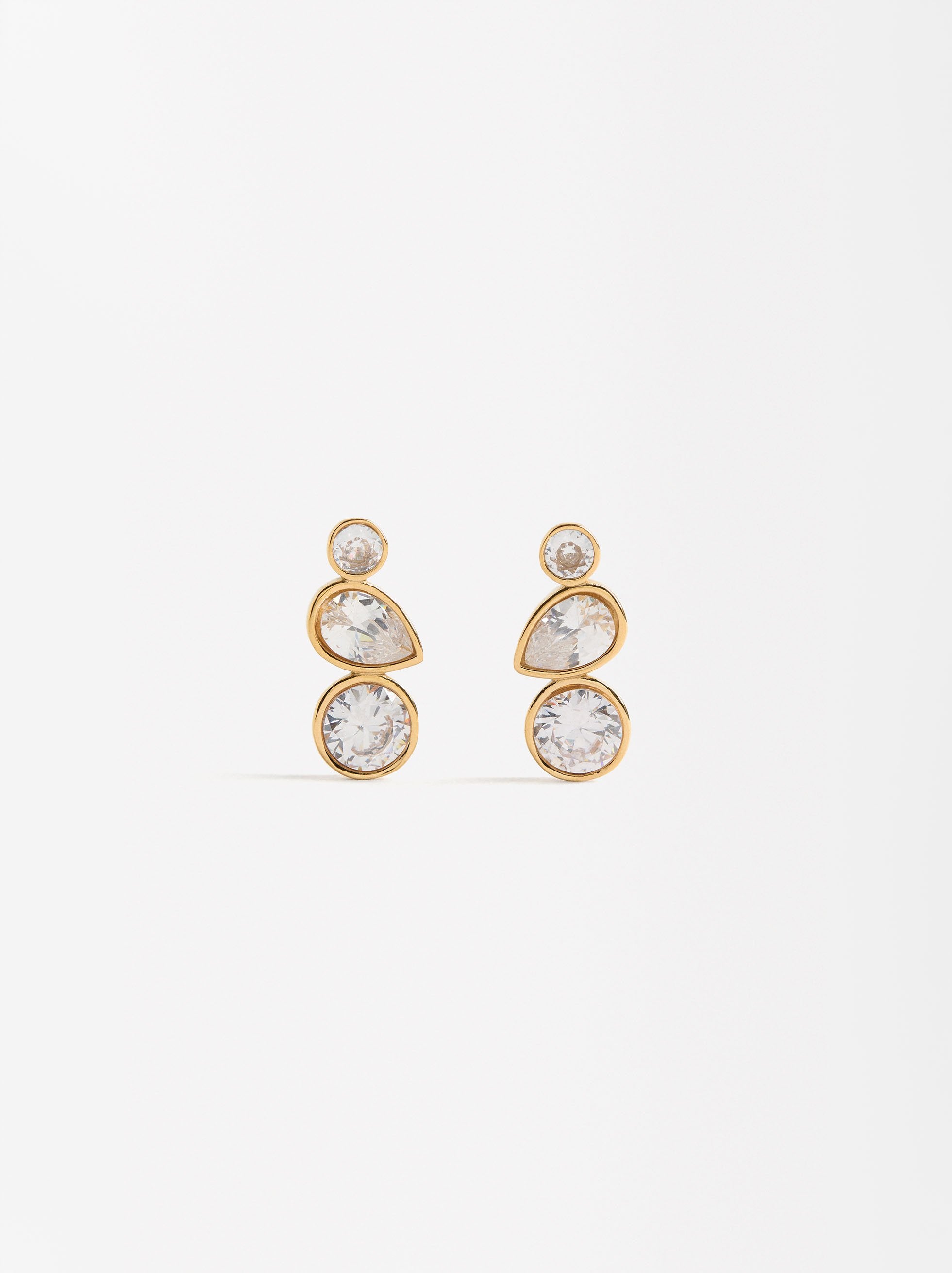 Pendientes Lágrima De Cristal - Acero Inoxidable
