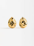 Pendientes Ovalados En Relieve - Acero Inoxidable