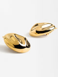 Pendientes Ovalados En Relieve - Acero Inoxidable