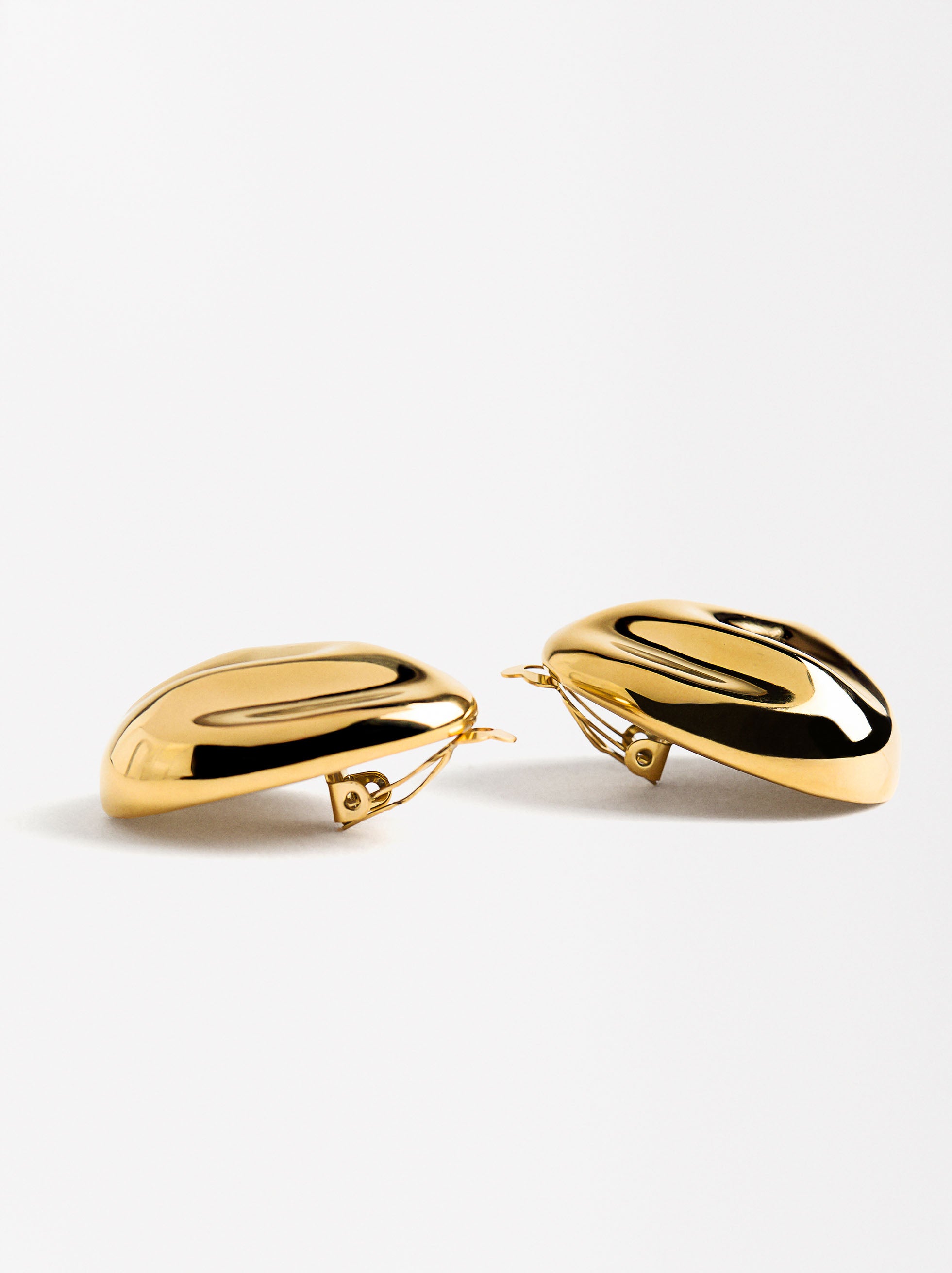 Pendientes Ovalados En Relieve - Acero Inoxidable