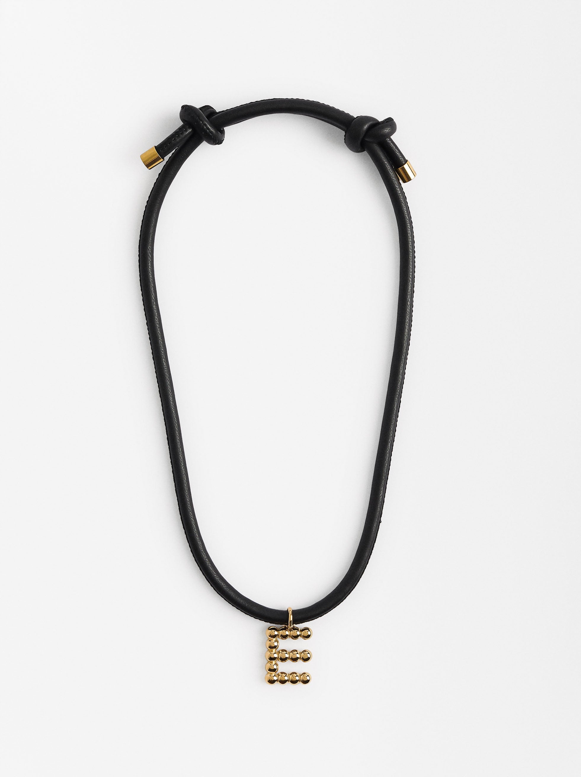 Collar De Cuerda Con Charm - Acero Inoxidable