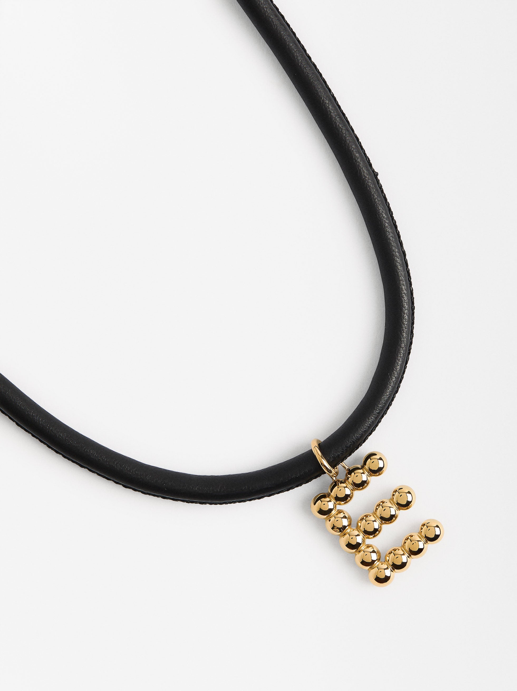 Collar De Cuerda Con Charm - Acero Inoxidable