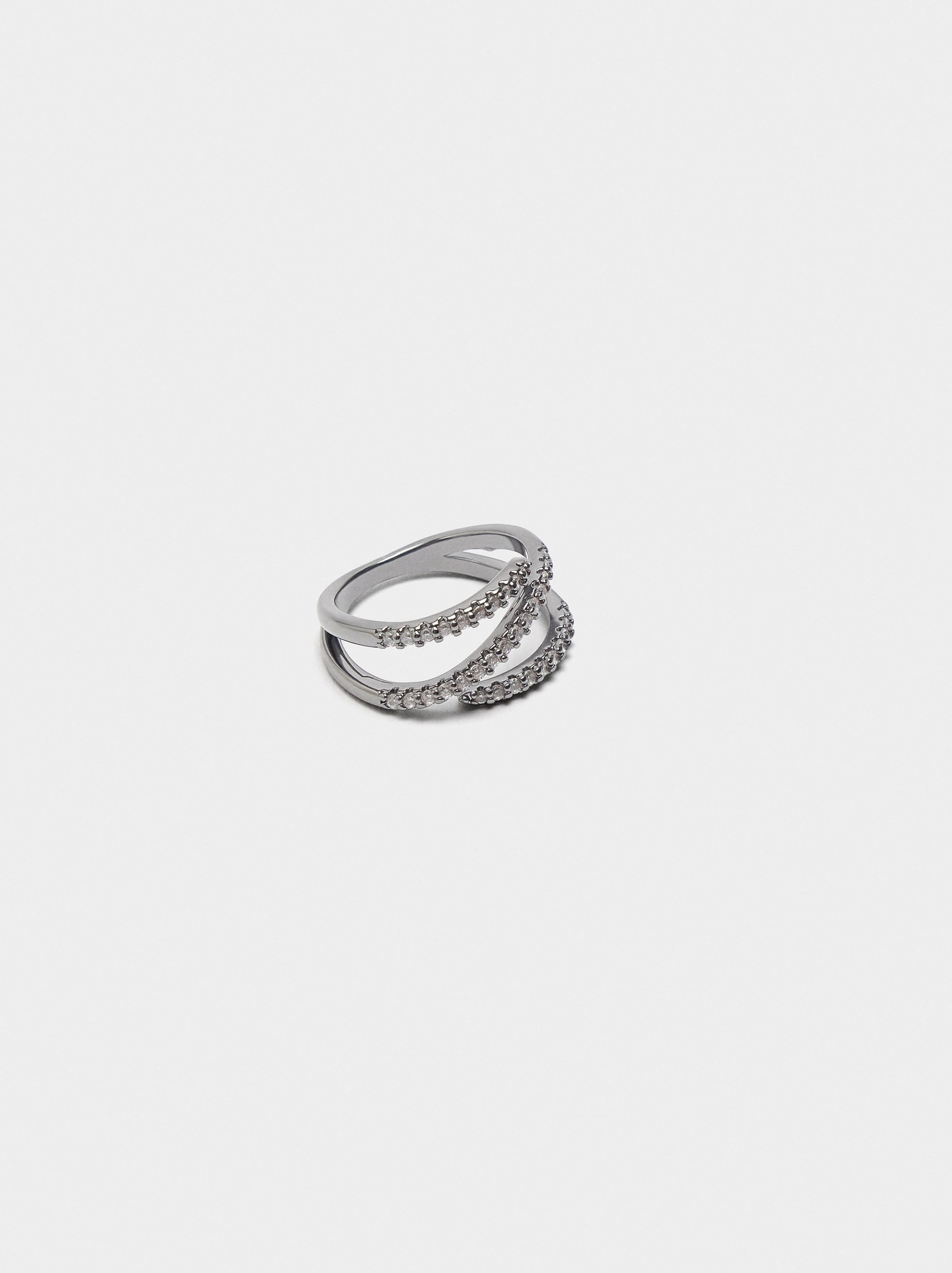 Anillo Efecto Triple Con Circonitas