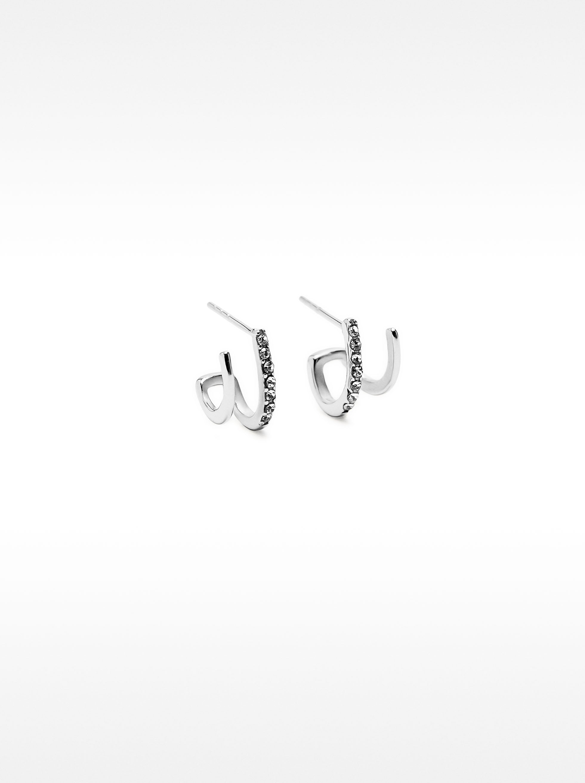 Pendientes Earjack Con Cristales - Acero Inoxidable