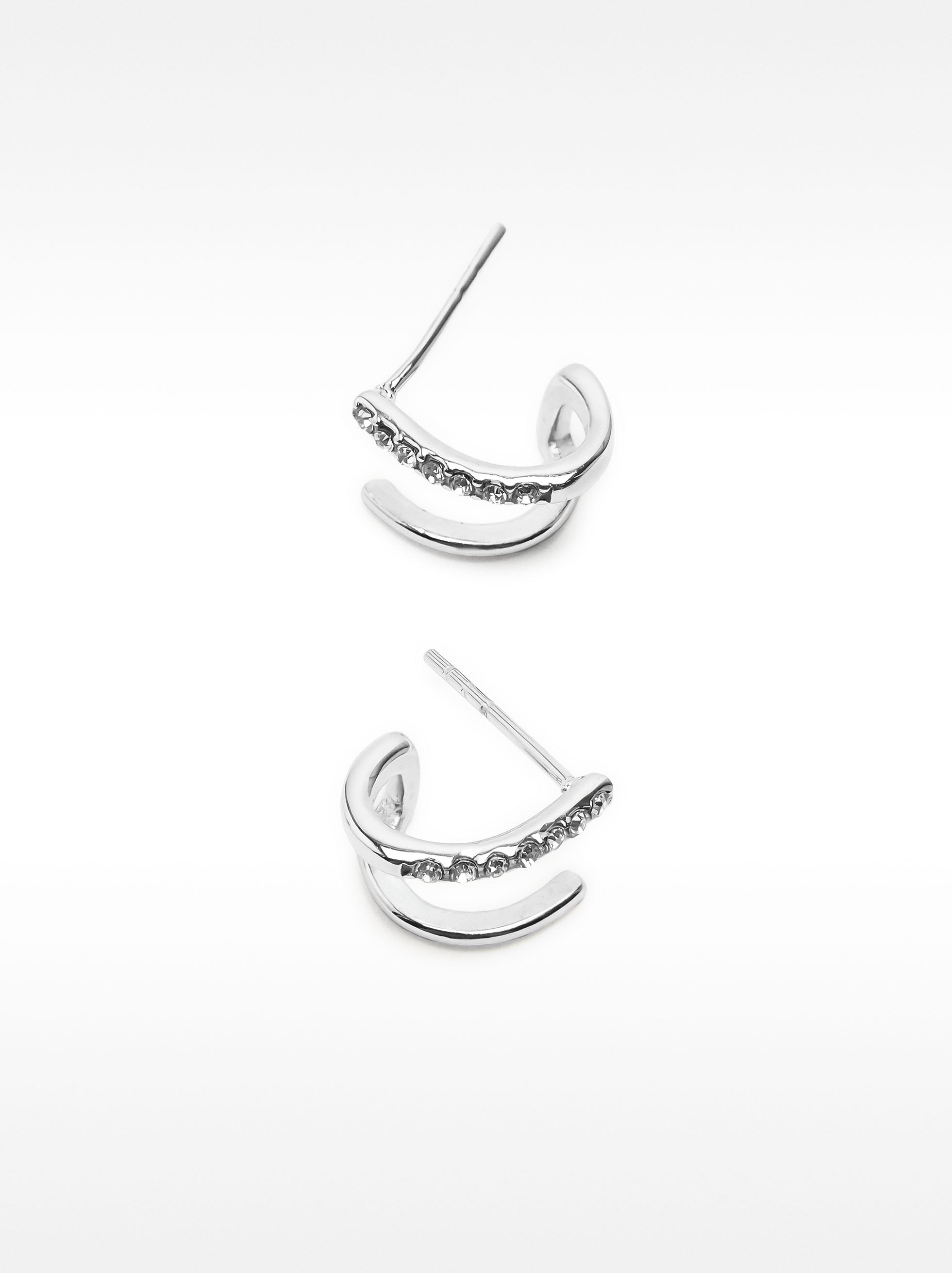 Pendientes Earjack Con Cristales - Acero Inoxidable