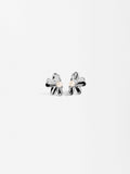 Pendientes Media Flor Con Perla