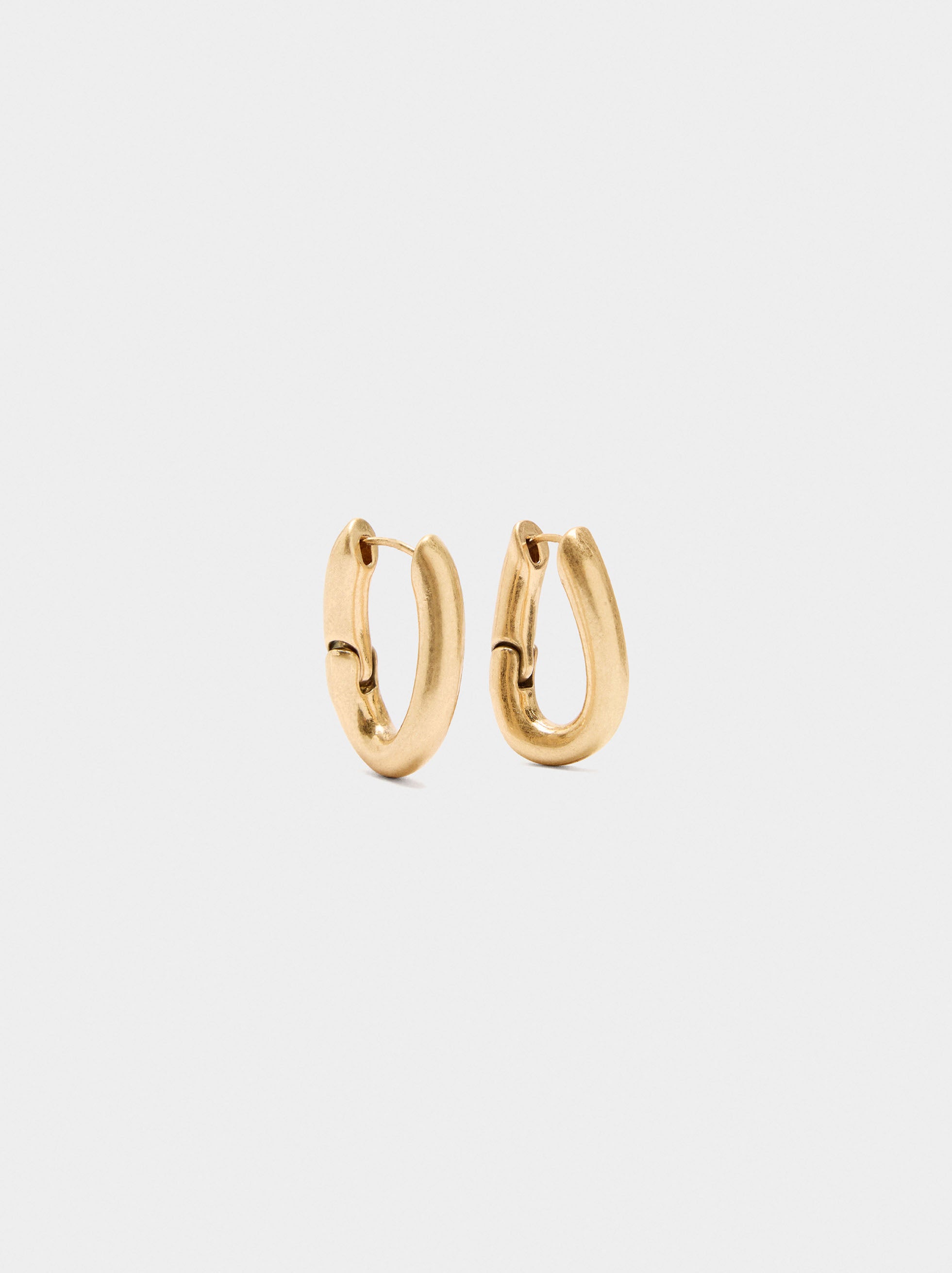 Aros Ovalados De Color Dorado