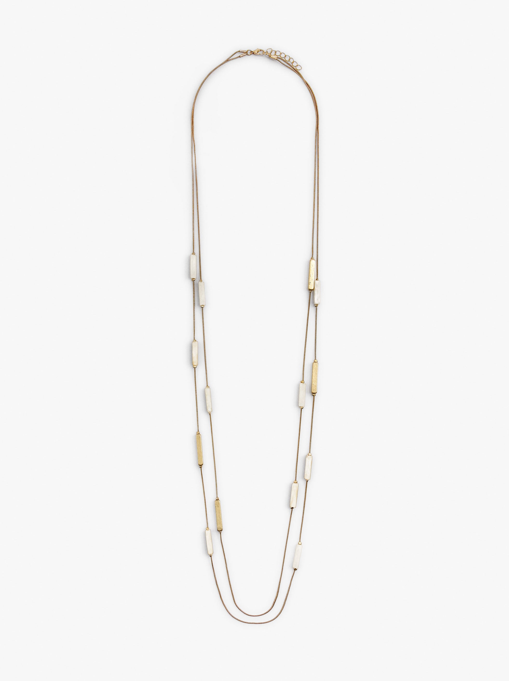 Collar Largo Doble Con Barras