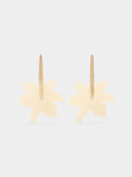Pendientes Largos Con Flor Perlada
