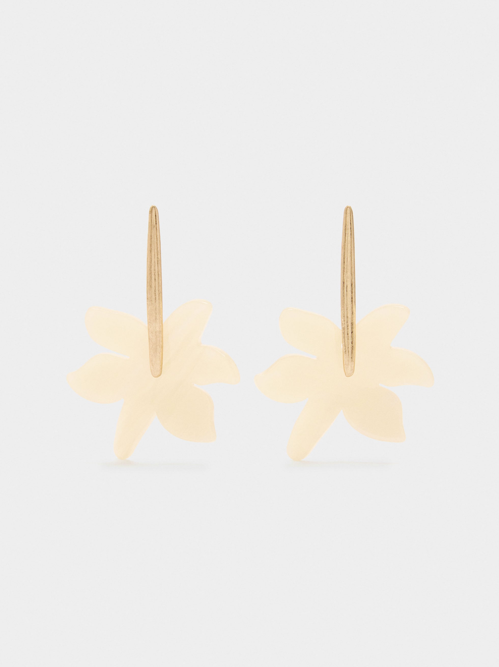 Pendientes Largos Con Flor Perlada
