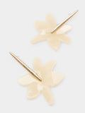 Pendientes Largos Con Flor Perlada