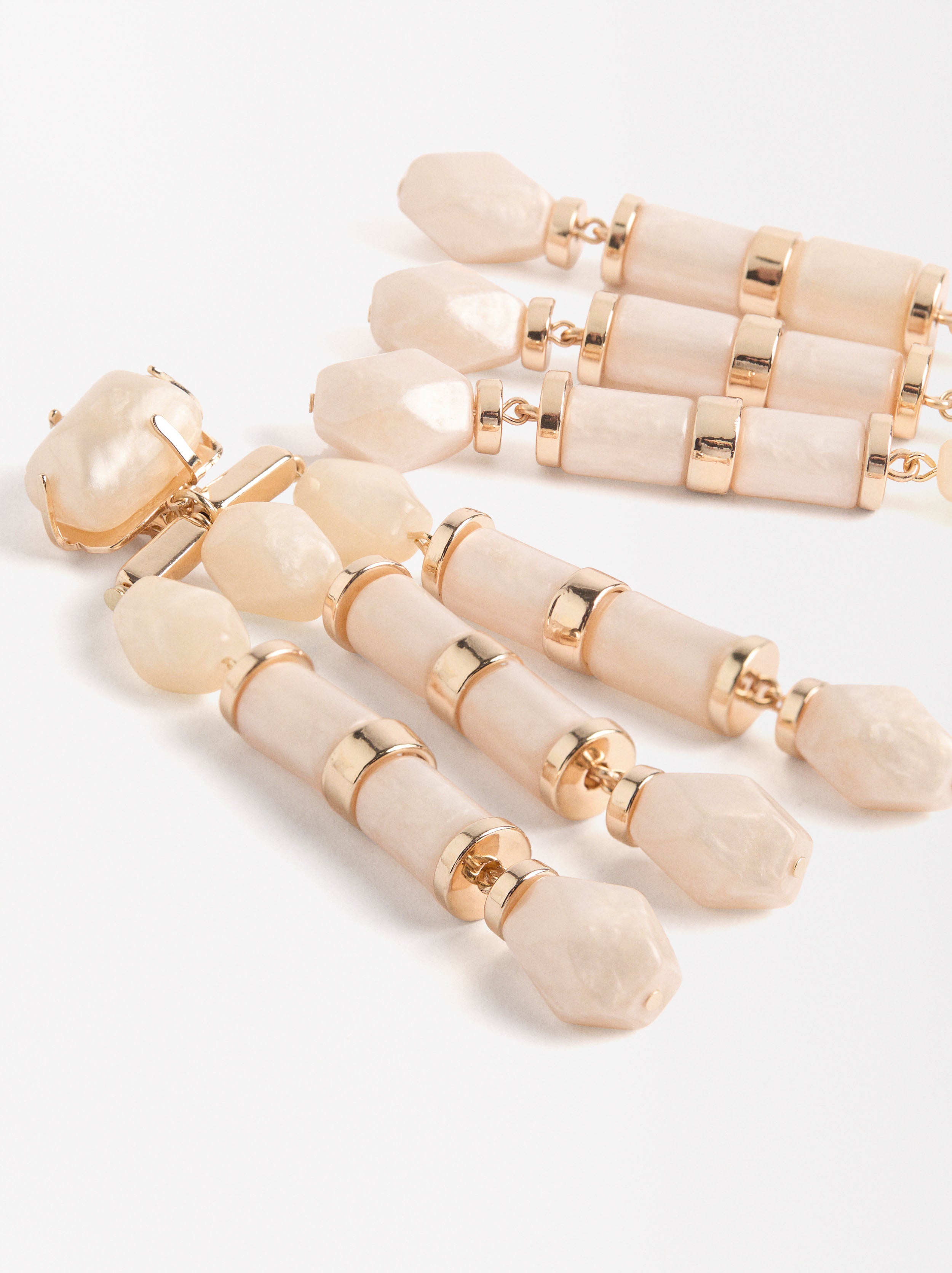 Pendientes Largos Efecto Piedra