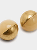 Pendientes Media Esfera Con Resina