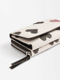 Cartera De Nylon Bordado Corazones