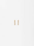 Pendientes Cortos Con Cristales - Acero Inoxidable