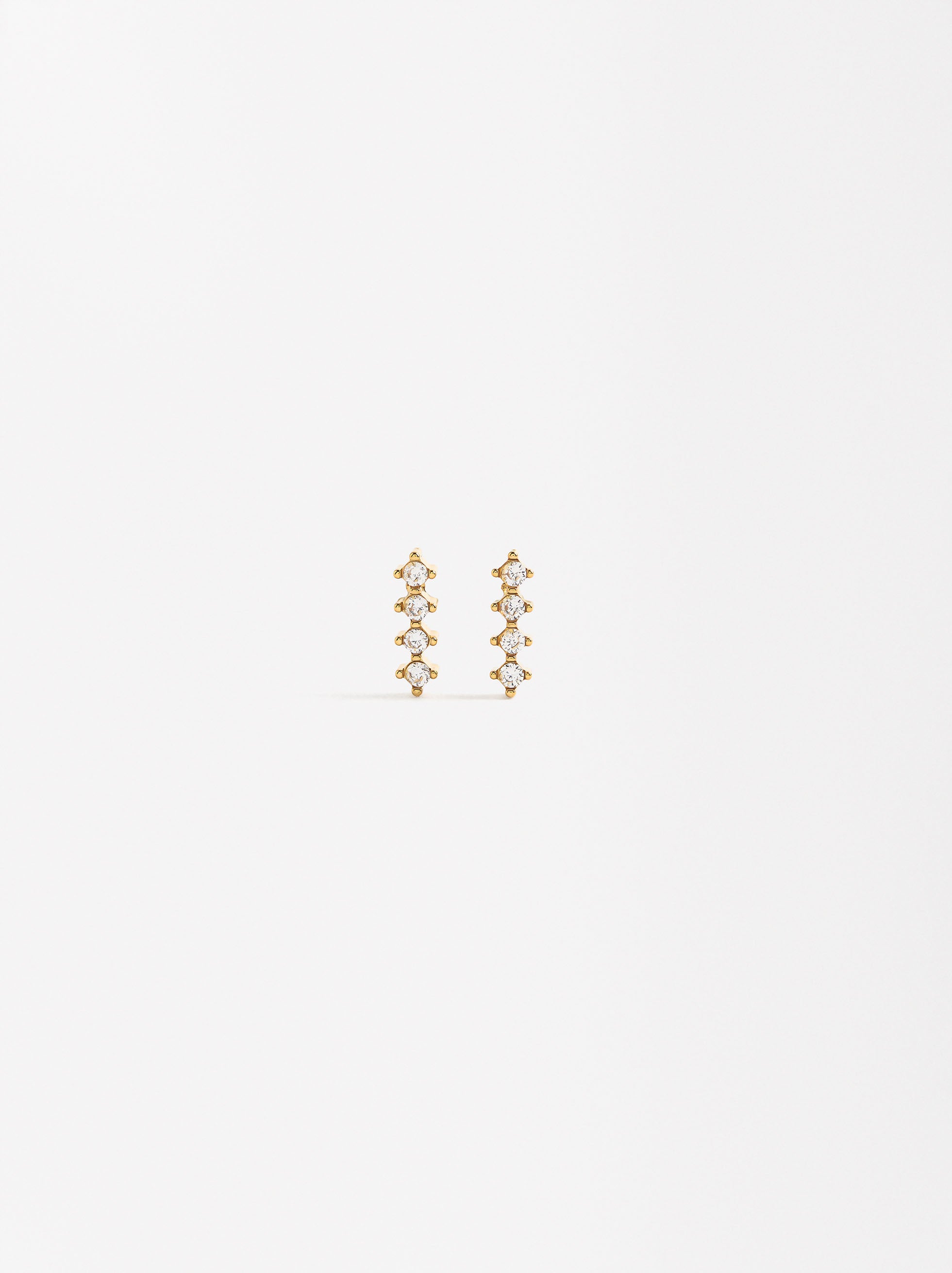 Pendientes Cortos Con Cristales - Acero Inoxidable