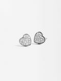 Pendientes De Corazón Con Cristales - Acero Inoxidable