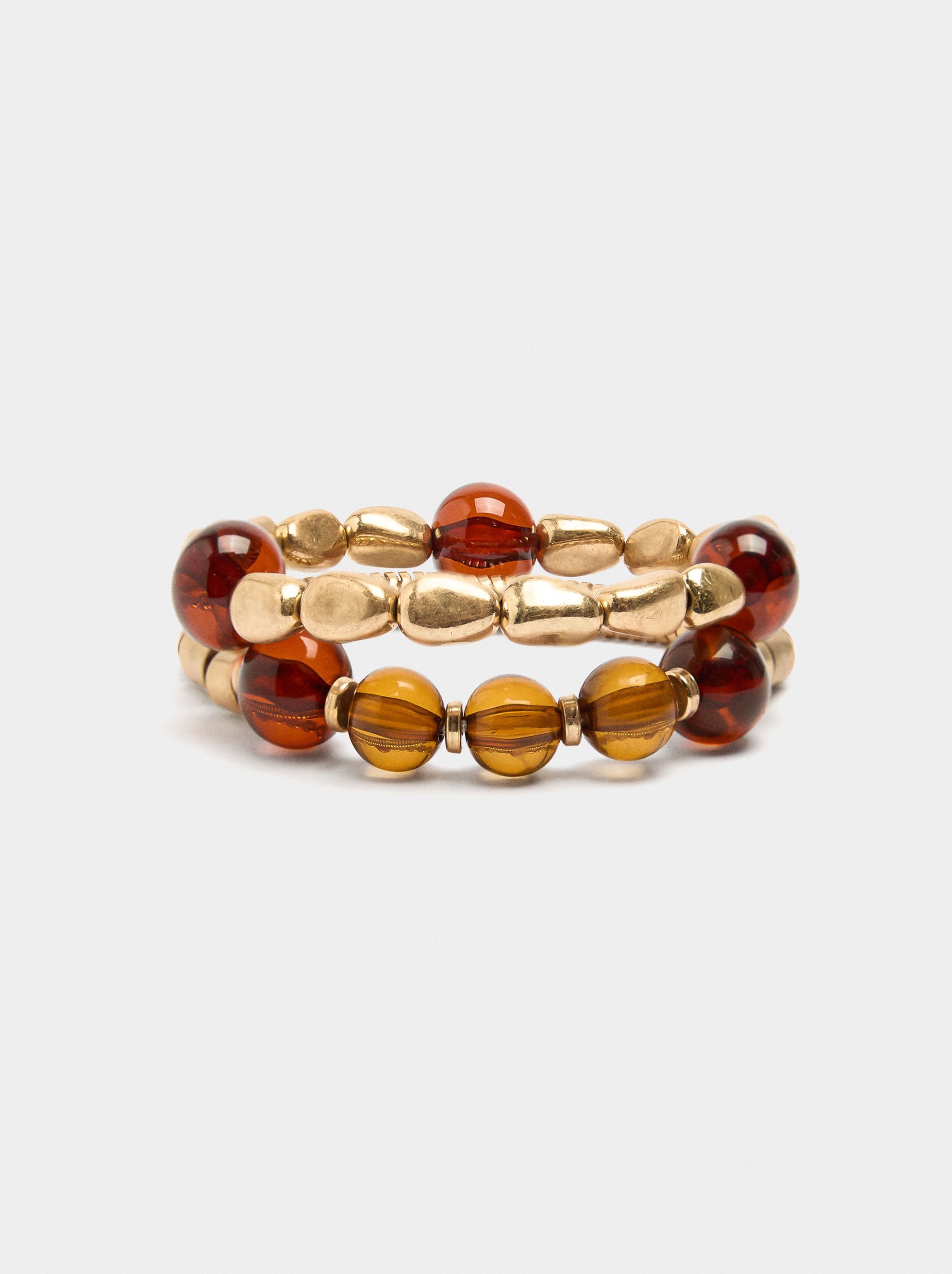 Set De Pulseras Elásticas Con Resina