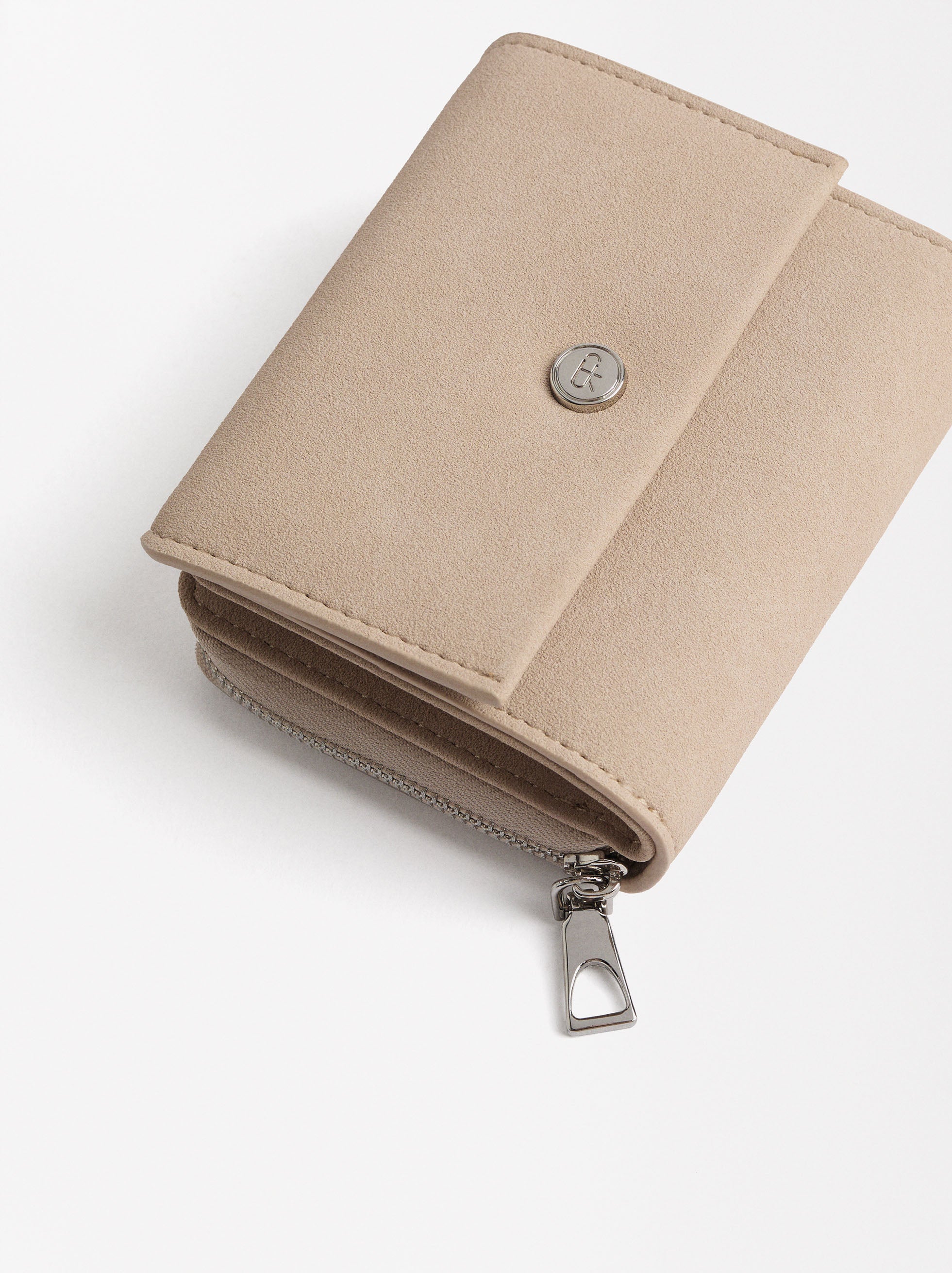 Cartera Efecto Serraje Con Cierre De Solapa S