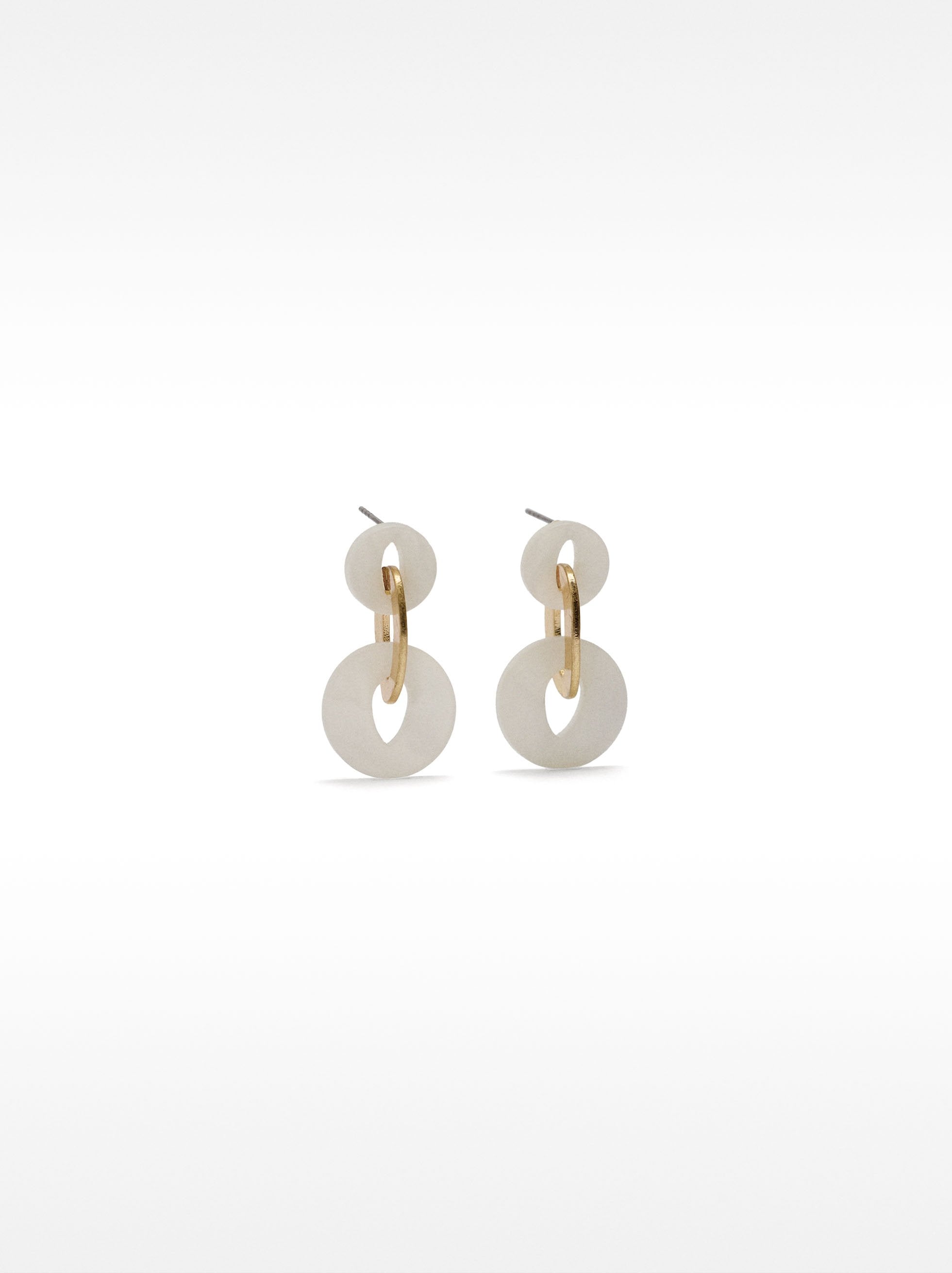 Pendientes Largos De Aros Perlados