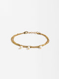 Pulsera Multicadena Con Perlas De Agua Dulce