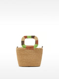 Bolso Tote Con Efecto Rafia Y Asa Multicolor