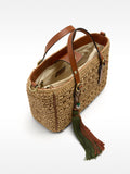 Bolso Tote Efecto Rafia Con Bandolera