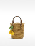 Bolso Bombonera Efecto Rafia Con Detalle Colgante