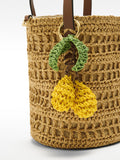Bolso Bombonera Efecto Rafia Con Detalle Colgante
