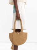 Bolso Hombro Efecto Rafia