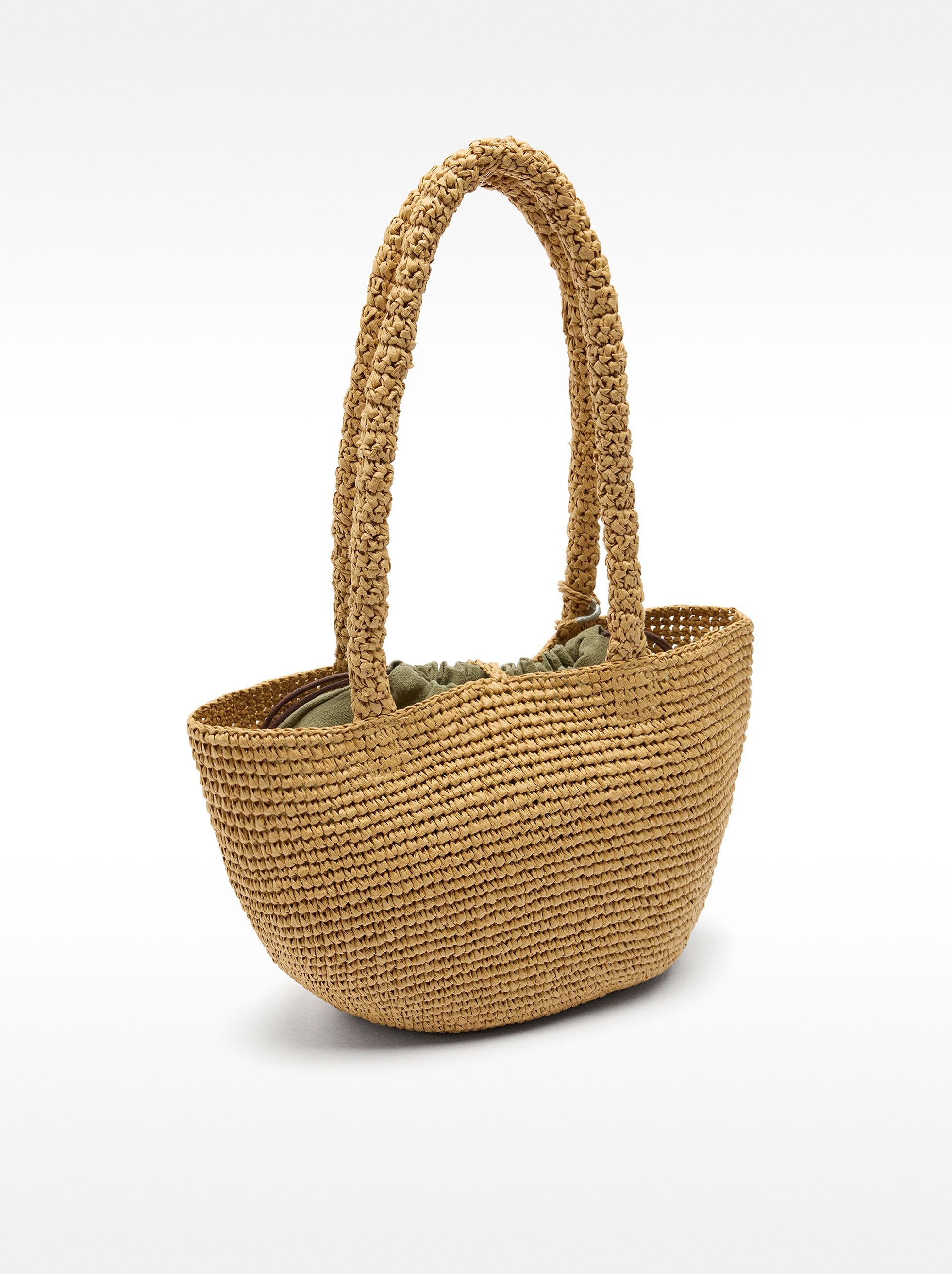 Bolso Hombro Efecto Rafia