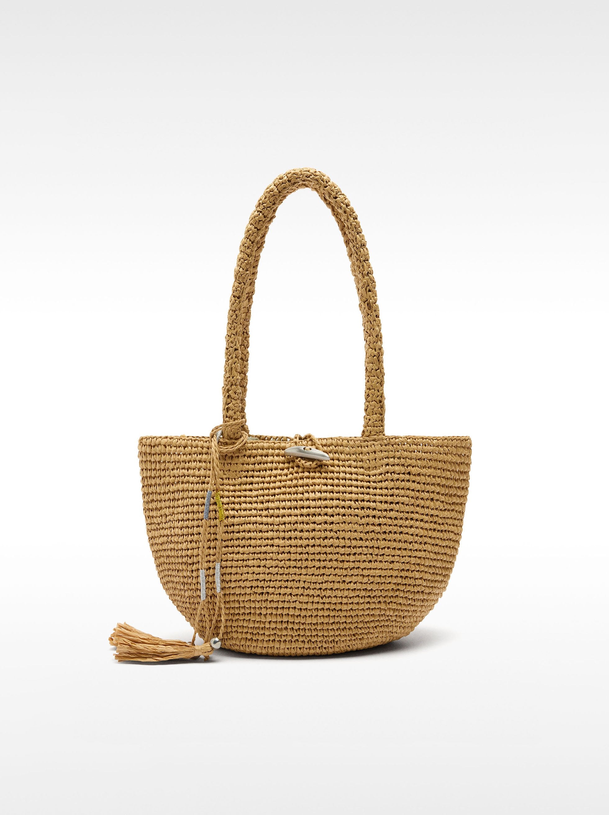 Bolso Hombro Efecto Rafia