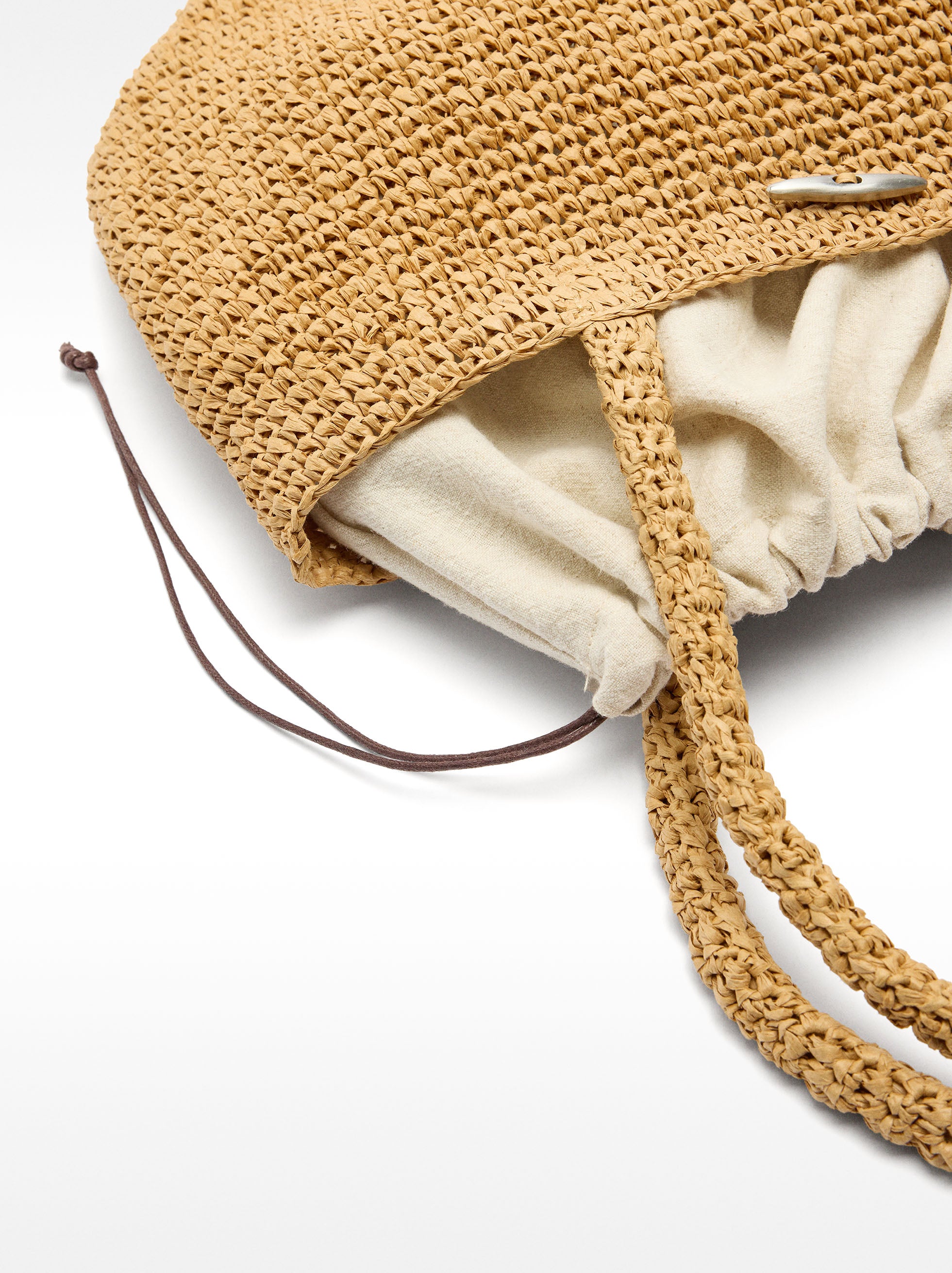 Bolso Tote De Efecto Rafia M